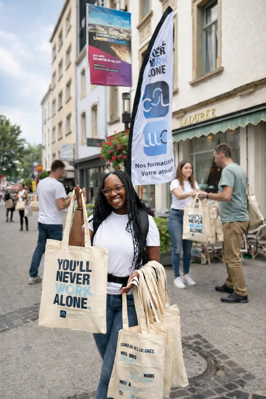 Street marketing dans la rue au Luxembourg